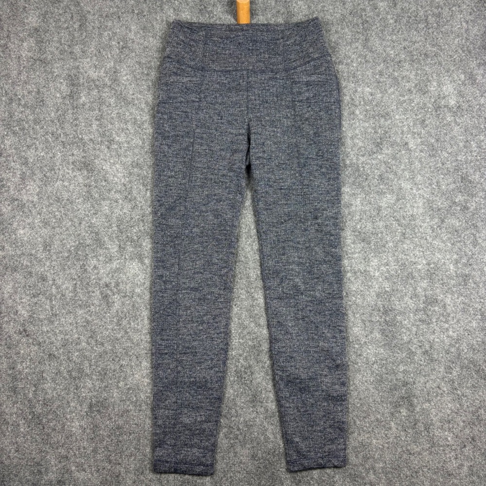 Athleta High Rise Metro Herringbone Leggings Navy Blue White Size M 349156-01
